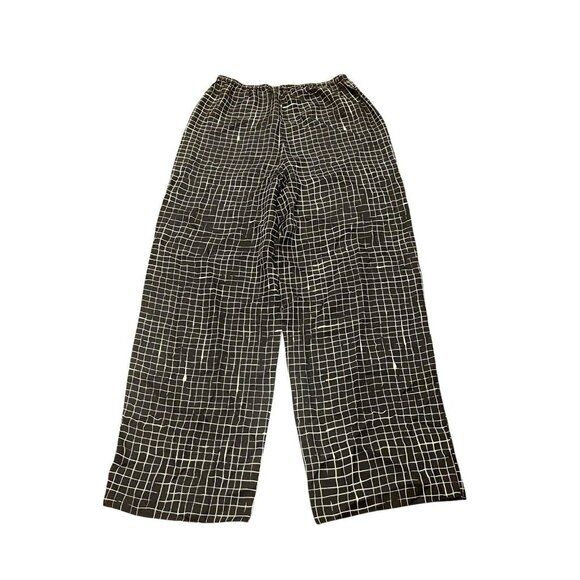 Theory‎ Black Silk Pull-On Pants Women’s Size M Pockets Relaxed Fit Wide Leg NWT - Picture 3 of 11